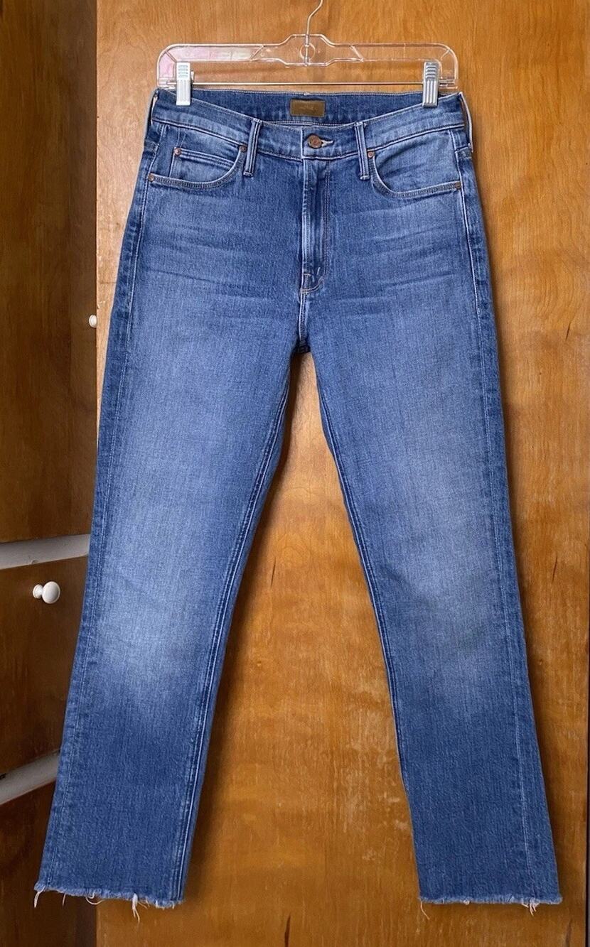 MOTHER Women's Straight Leg Jeans in Medium Blue Wash